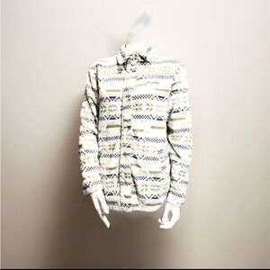 Columbia Women's Benton Springs Fleece Shirt Jacket Small Chalk Checkered Peaks